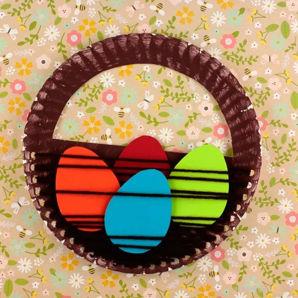 Simple Paper plate Easter basket craft