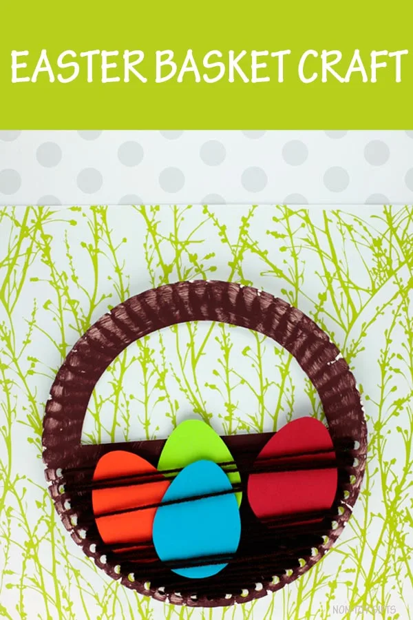 Paper plate Easter basket craft for kids