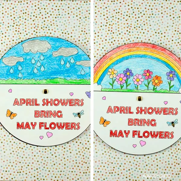April showers bring May flowers coloring craft