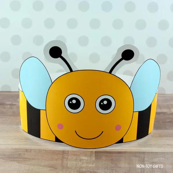 bee paper hat for spring birthday party