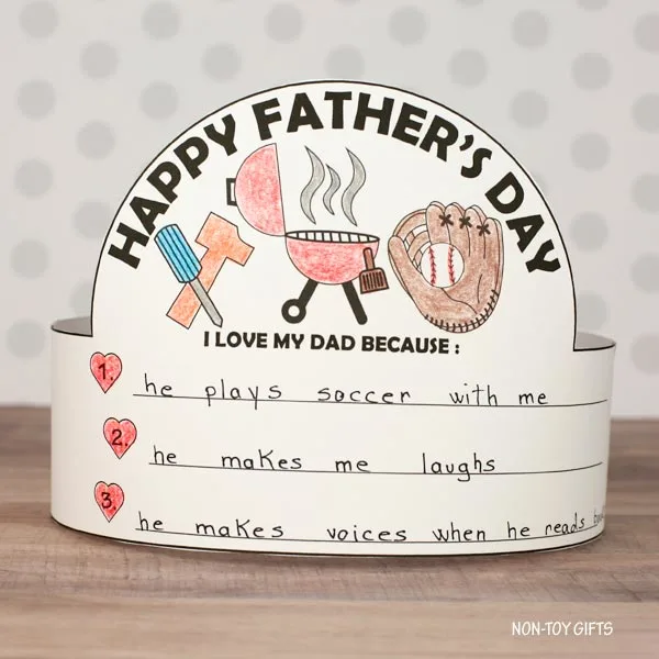 I love my dad because headband: tools, grill and baseball