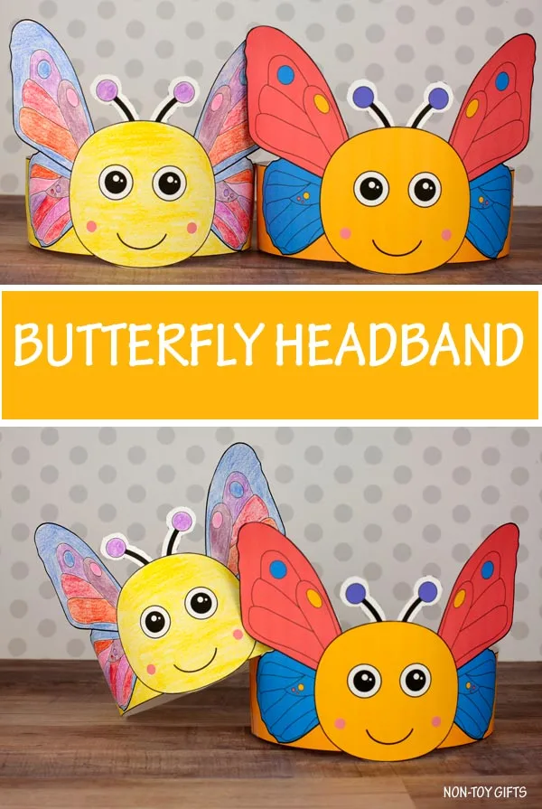 DIY butterfly headband for kids to make this spring