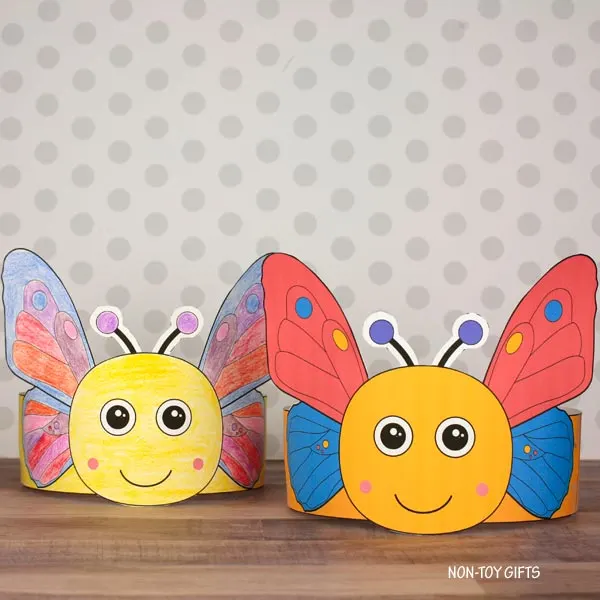 Handmade butterfly paper hat for kids