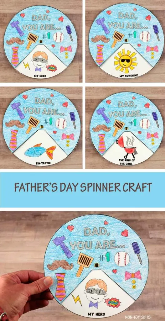 Father's Day spinner craft for preschoolers and older kids
