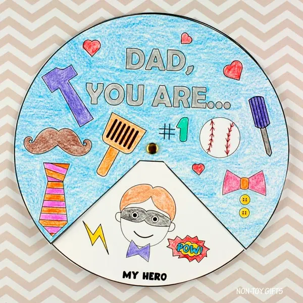 Father's Day spinner craft - coloring craft for dad