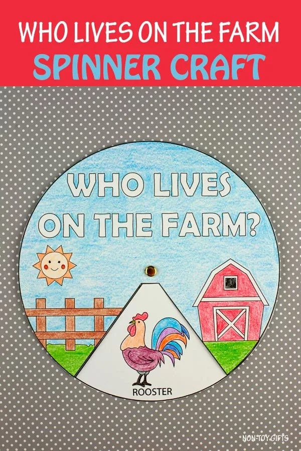 Who lives on the farm spinner craft for preschoolers and older kids