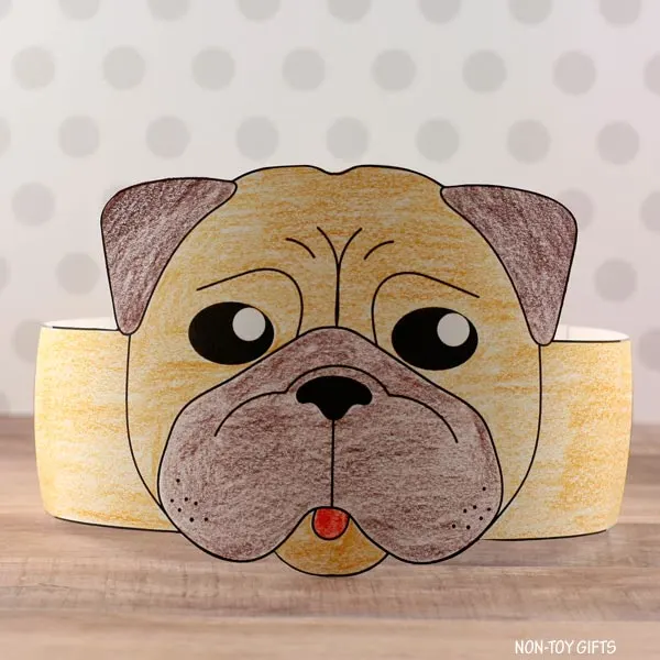 colored dog paper hat for preschoolers