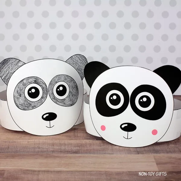 DIY panda paper hat for preschoolers and older kids
