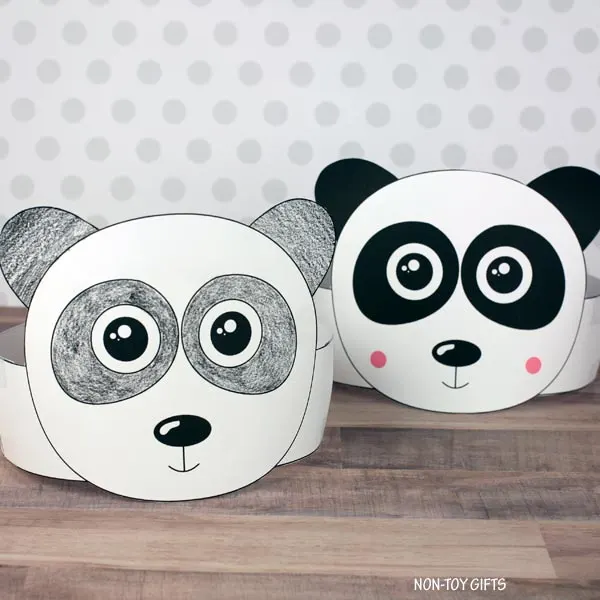easy animal paper hat - panda