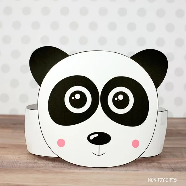 colored panda paper hat