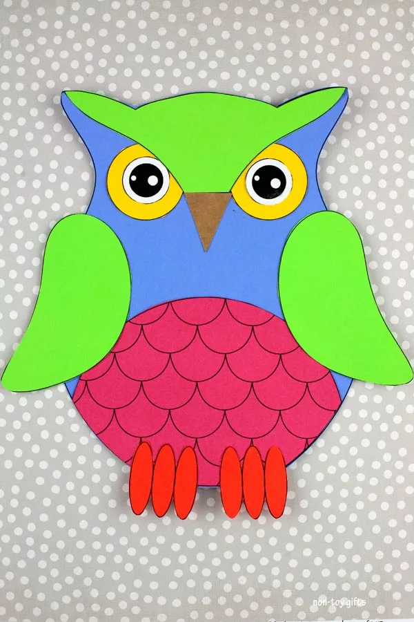 Paper owl craft for preschoolers