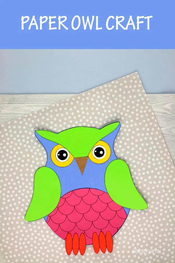 Paper owl craft for kids