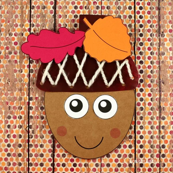 Paper plate acorn craft for preschoolers and older kids