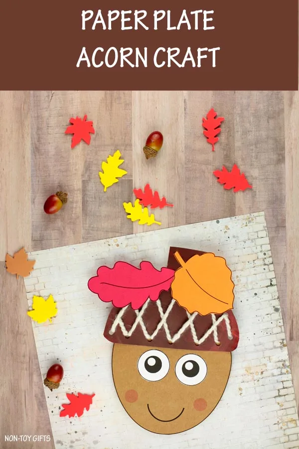 Paper plate acorn craft for kids