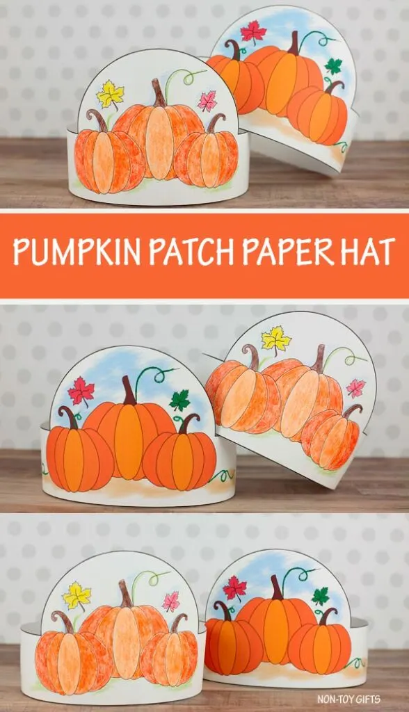 Pumpkin patch paper hat for kids