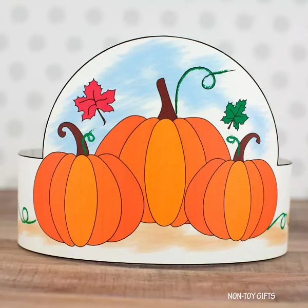 Colored pumpkin patch paper hat