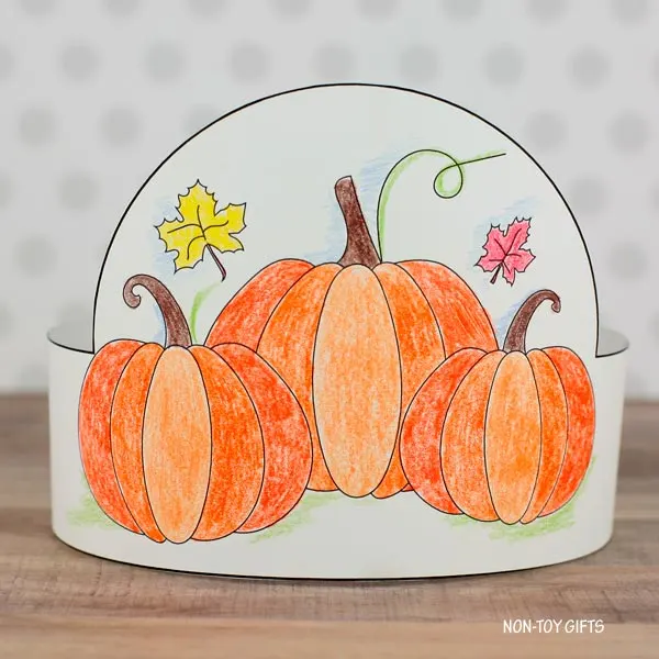 Black and white pumpkin patch paper hat