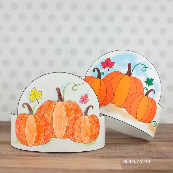 Pumpkin paper hat for kids