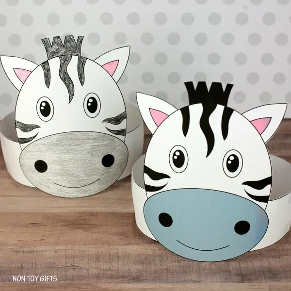 zebra paper crown for kids