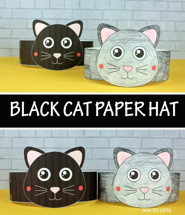 Black cat paper hat for kids