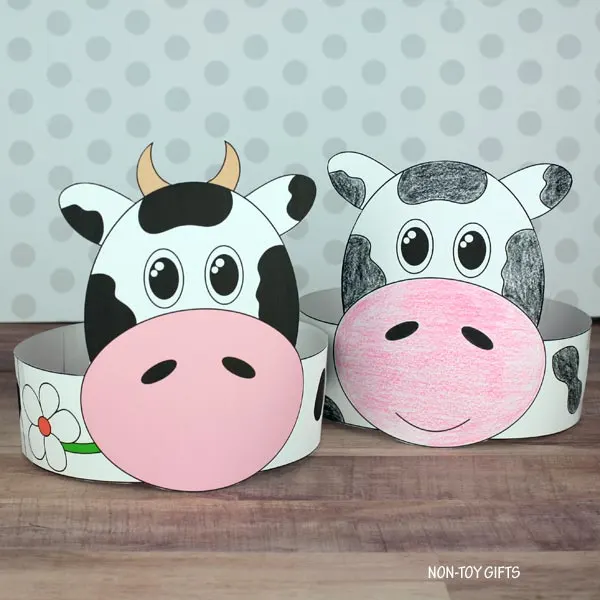 DIY Nativity Animal Paper Hats : cow