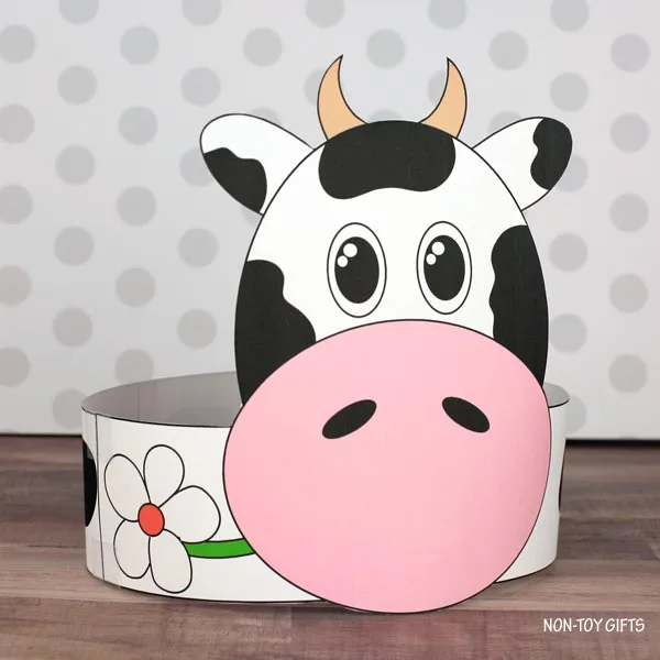 farm animal paper hat: cow headband 