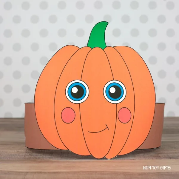 Easy Pumpkin paper hat for kids