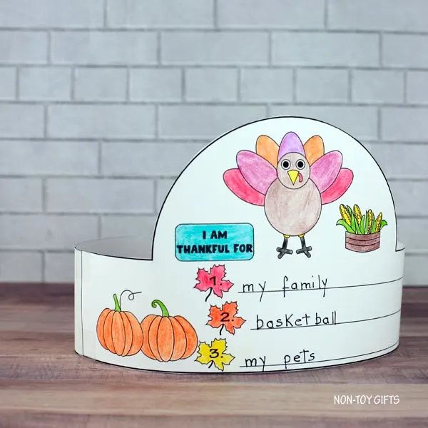 I am thankful for paper hat for kids