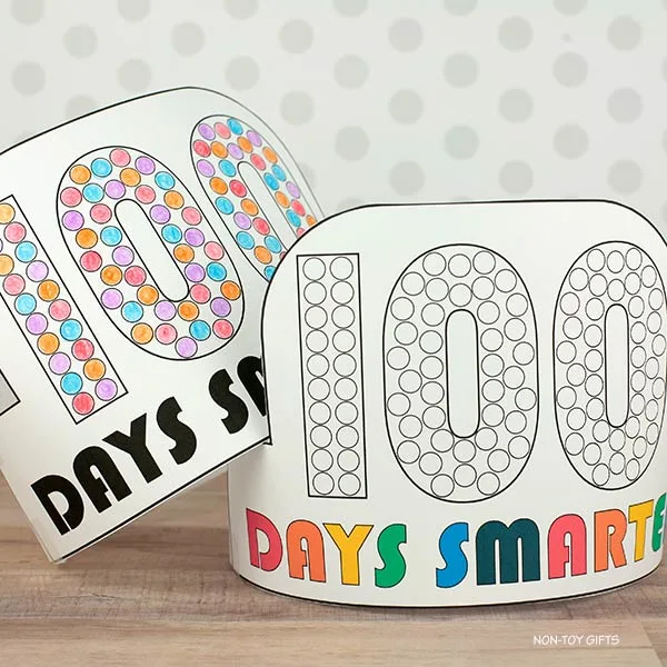 100 days of school coloring crown