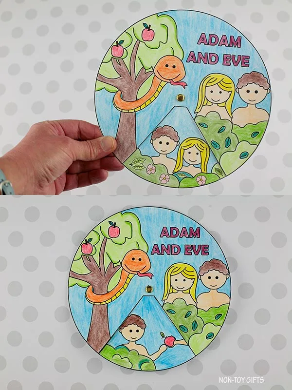Adam and Eve coloring craft - bible craft for kids