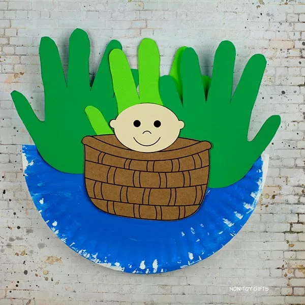 baby Moses handprint craft for kids