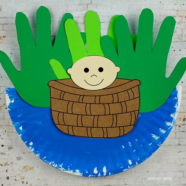 baby Moses handprint craft