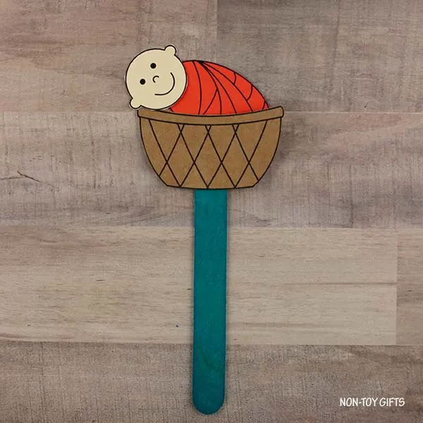 glue the basket onto a craft stick