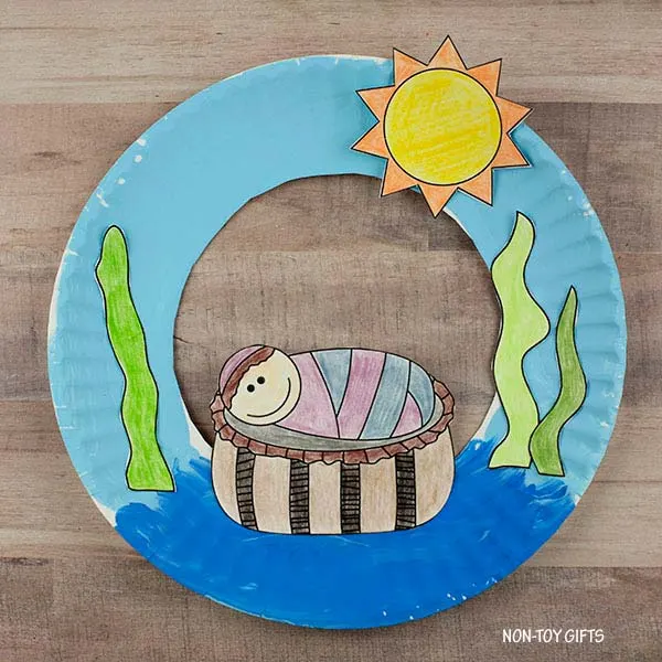glue the elements on the paper plate