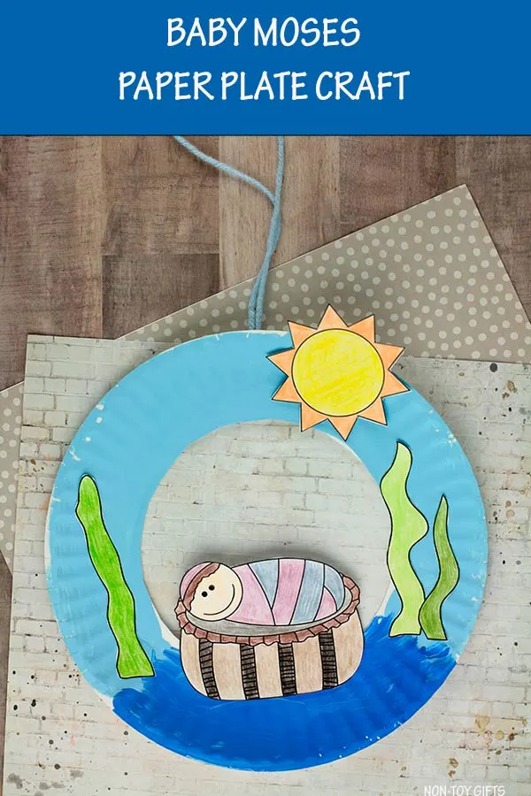 Baby Moses paper plate craft for kids