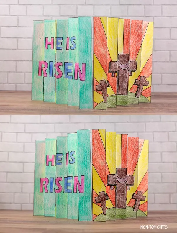 Easter Sunday School activity for kids: He Is Risen agamograph
