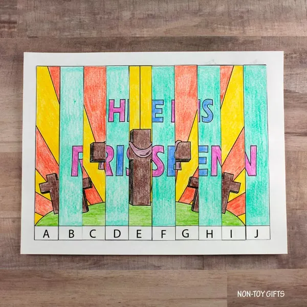 strips glued on paper