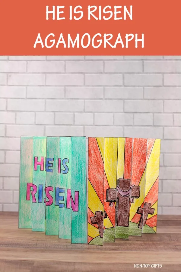 He Is Risen agamograph craft for kids