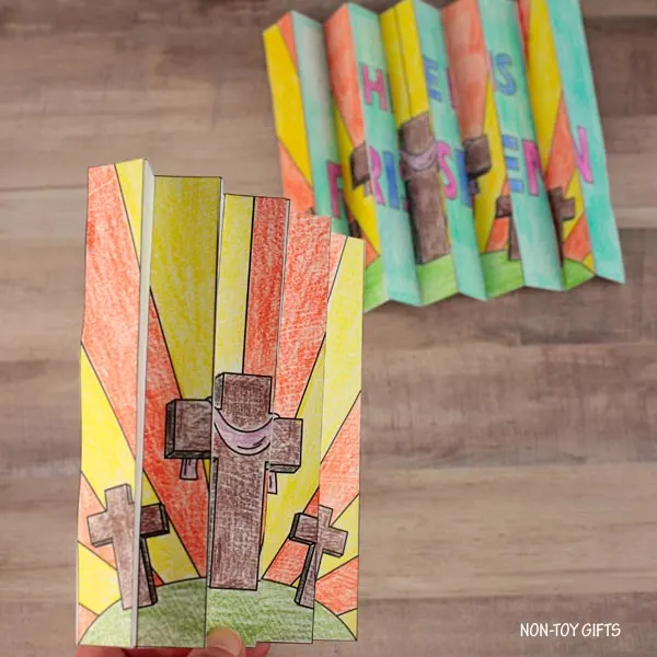 He Is Risen agamograph coloring craft for kids