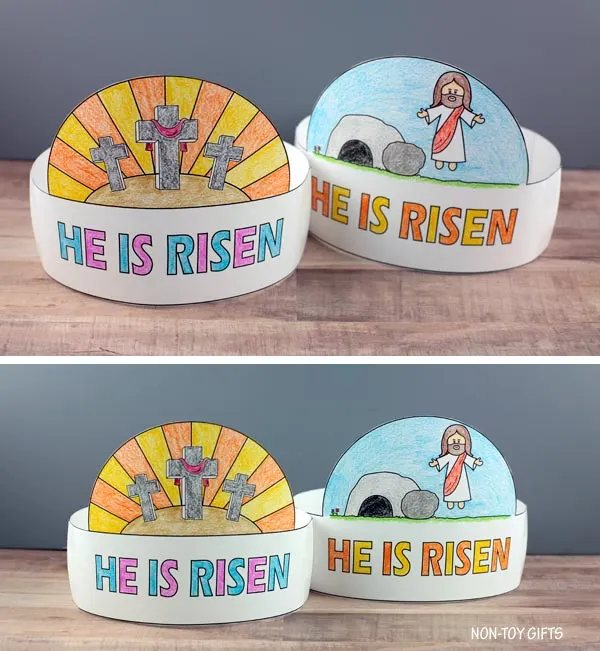 Easy coloring He Is Risen headbands