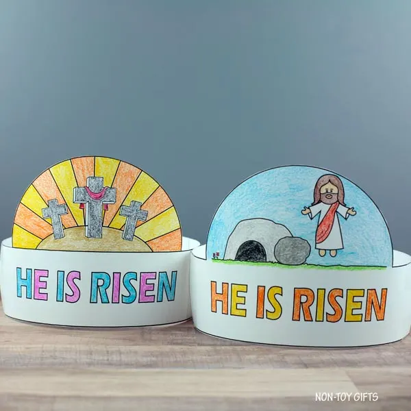 He Is Risen paper hat craft printable