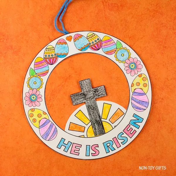 Sunday School activity: He is risen wreath craft