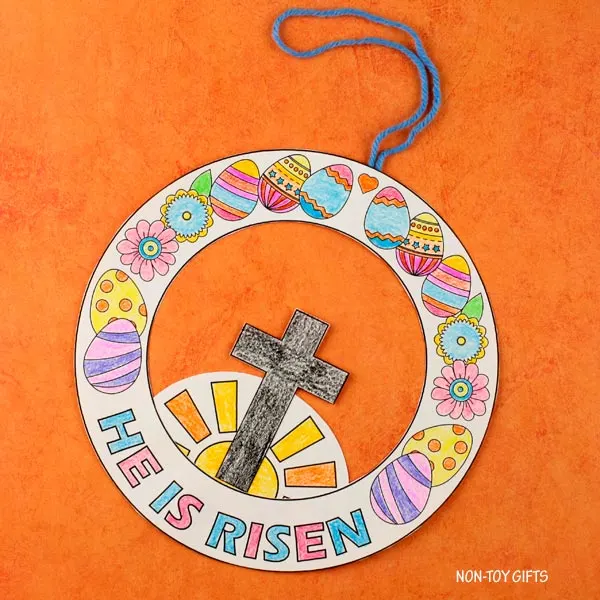 Coloring He is risen wreath craft