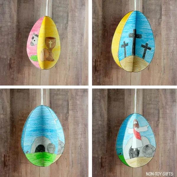 Easter story egg decoration craft printable for kids