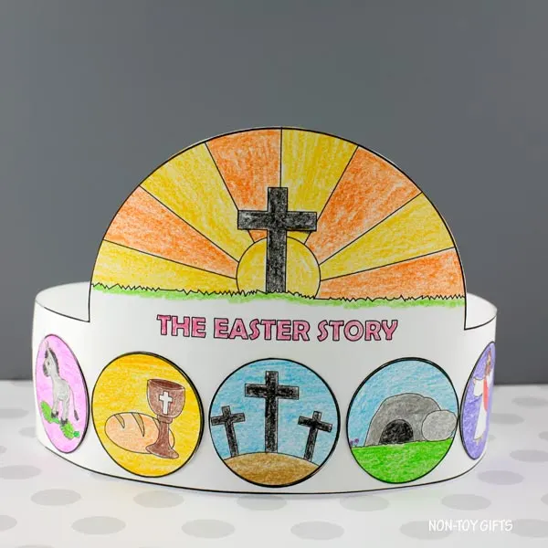 The Easter story paper hat printable for kids