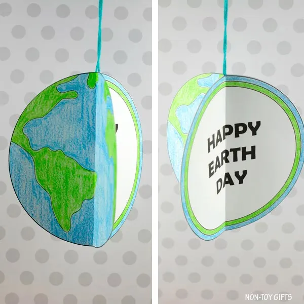 3D Earth Day decoration for kids to make and celebrate Earth Day