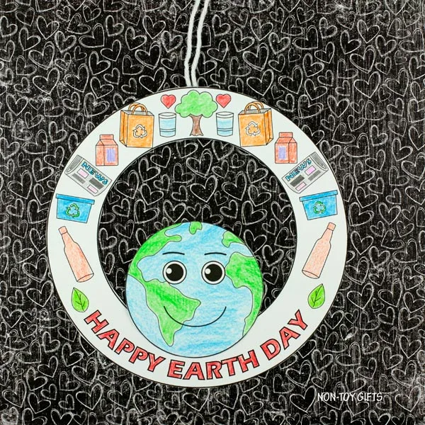 Easy Earth Day craft for kids: wreath