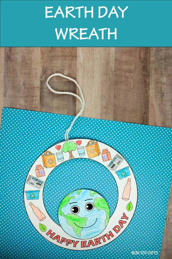 Earth Day wreath craft for kids