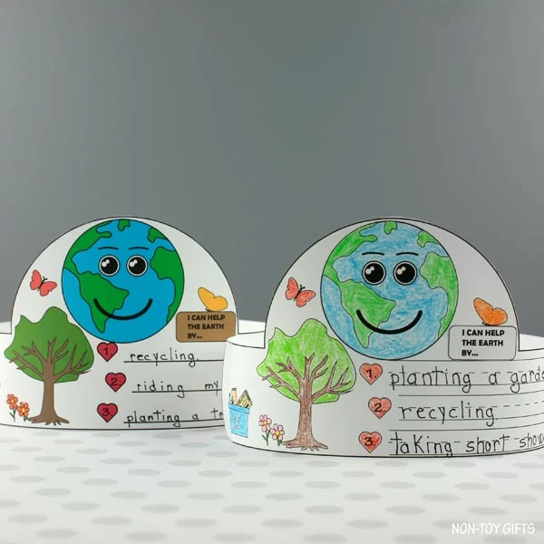I Can Help the Earth headband - color and write Earth Day craft
