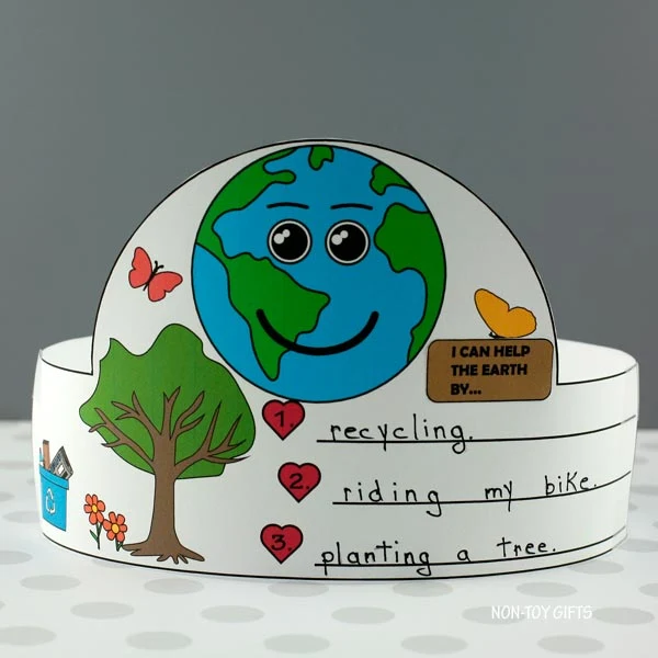 Easy Earth Day paper hat for kids
